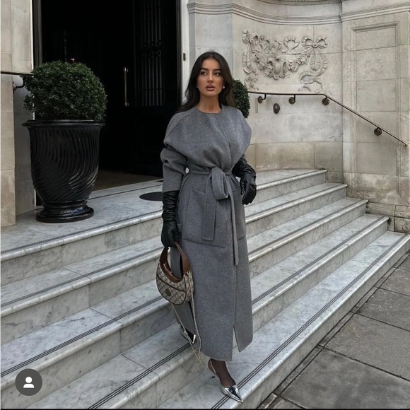 ZARA DOUBLE FACED WOOL BLEND COAT - Picture 1 of 14